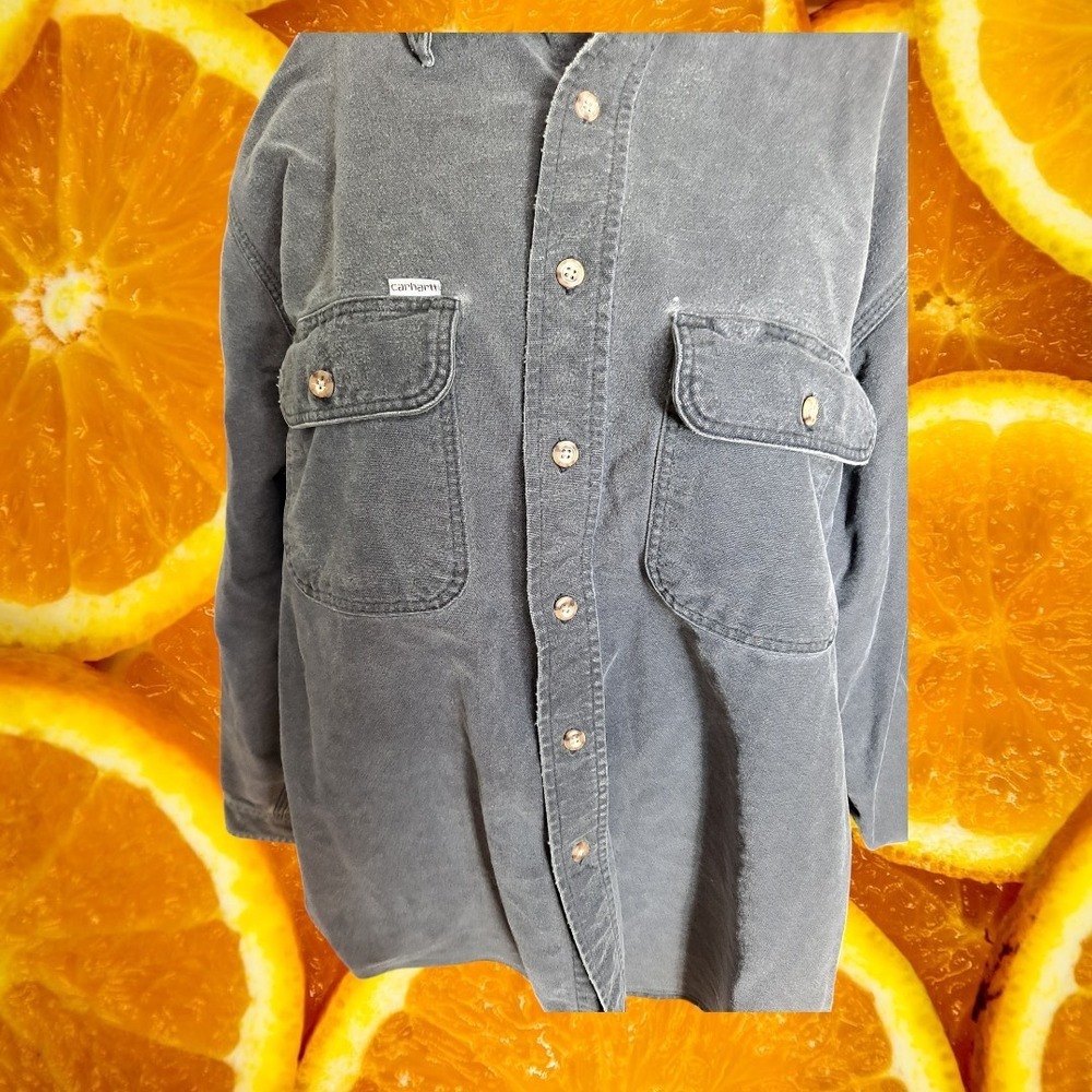 Carhartt Work Shirt Button Up Long Sleeve Rugged Outdoor Wear - Picture 7 of 7